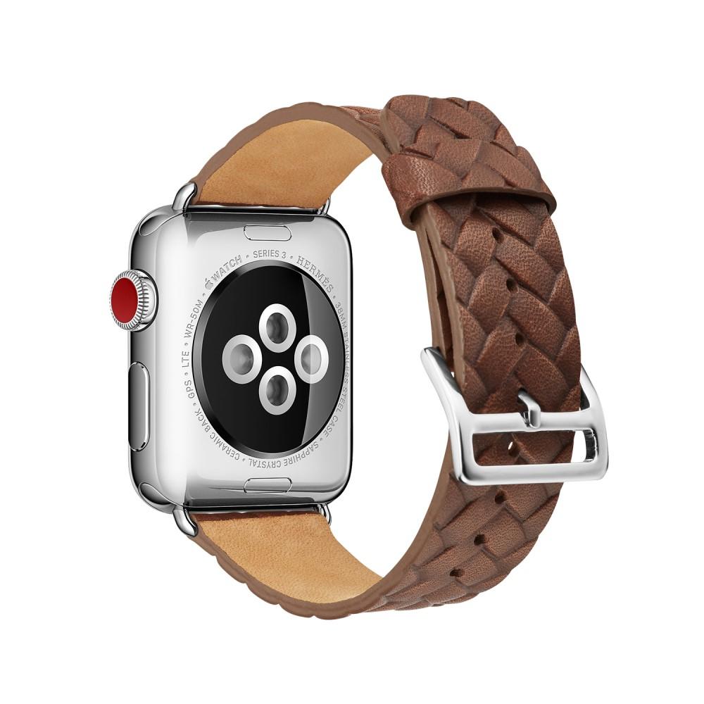 Apple Watch 42/44/45 mm Woven Leather Band Brown