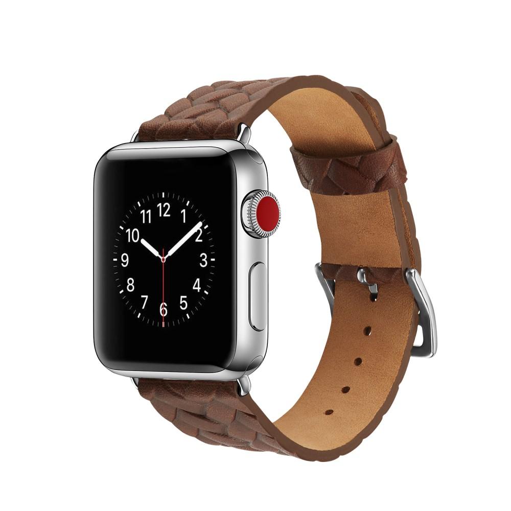 Apple Watch 42/44/45 mm Woven Leather Band Brown