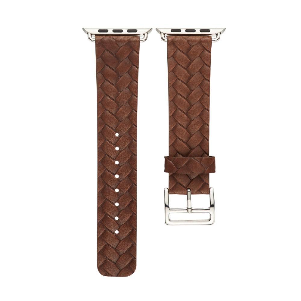 Apple Watch 45mm Series 8 Woven Leather Band Brown