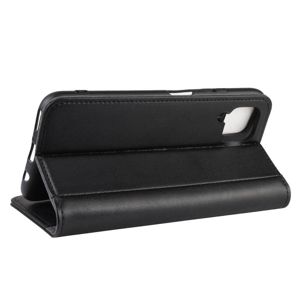 Huawei P40 Lite Genuine Leather Wallet Case Black