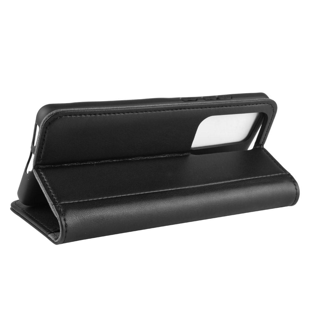 Huawei P40 Pro Genuine Leather Wallet Case Black