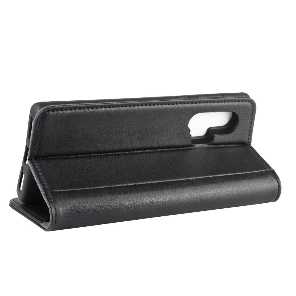Motorola Edge Plus Genuine Leather Wallet Case Black