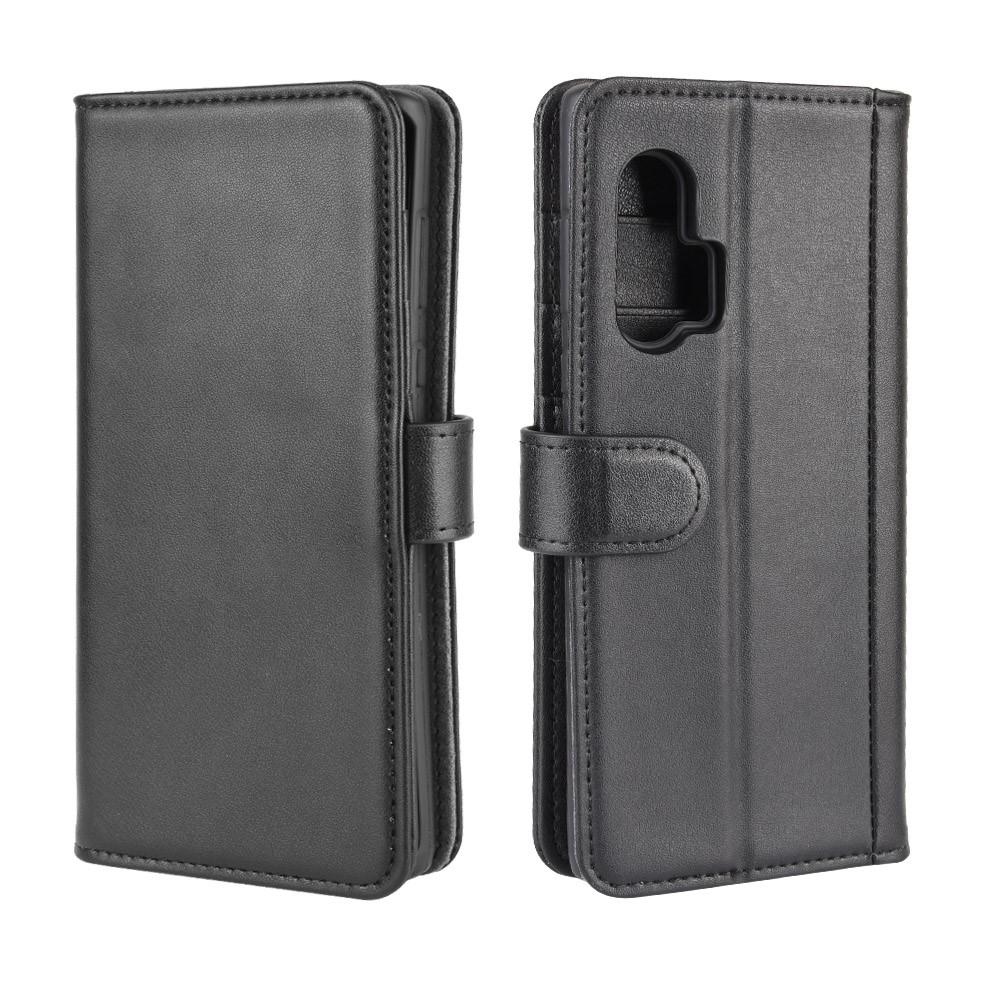 Motorola Edge Plus Genuine Leather Wallet Case Black