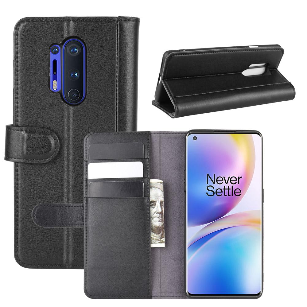 OnePlus 8 Pro Genuine Leather Wallet Case Black