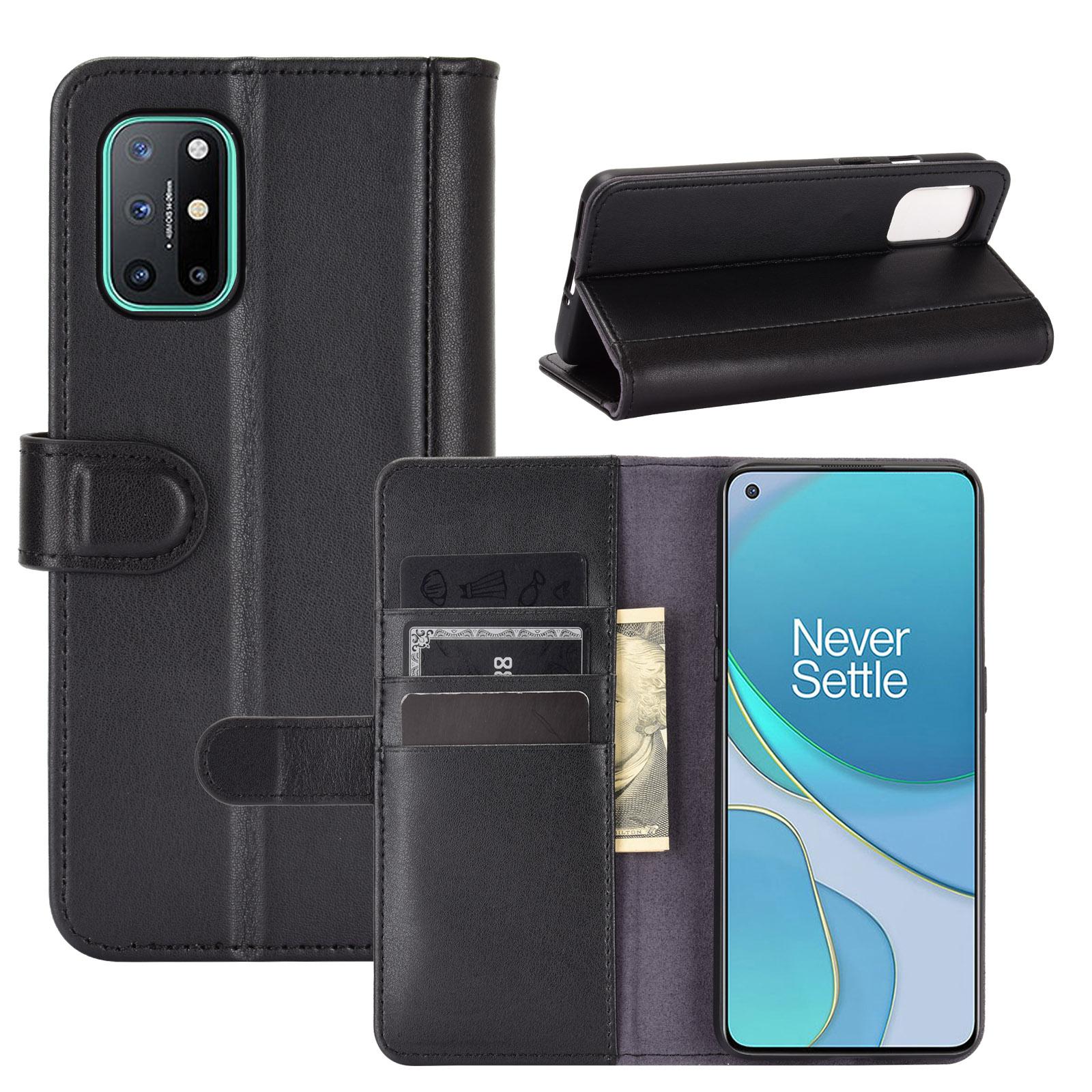 OnePlus 8T Genuine Leather Wallet Case Black