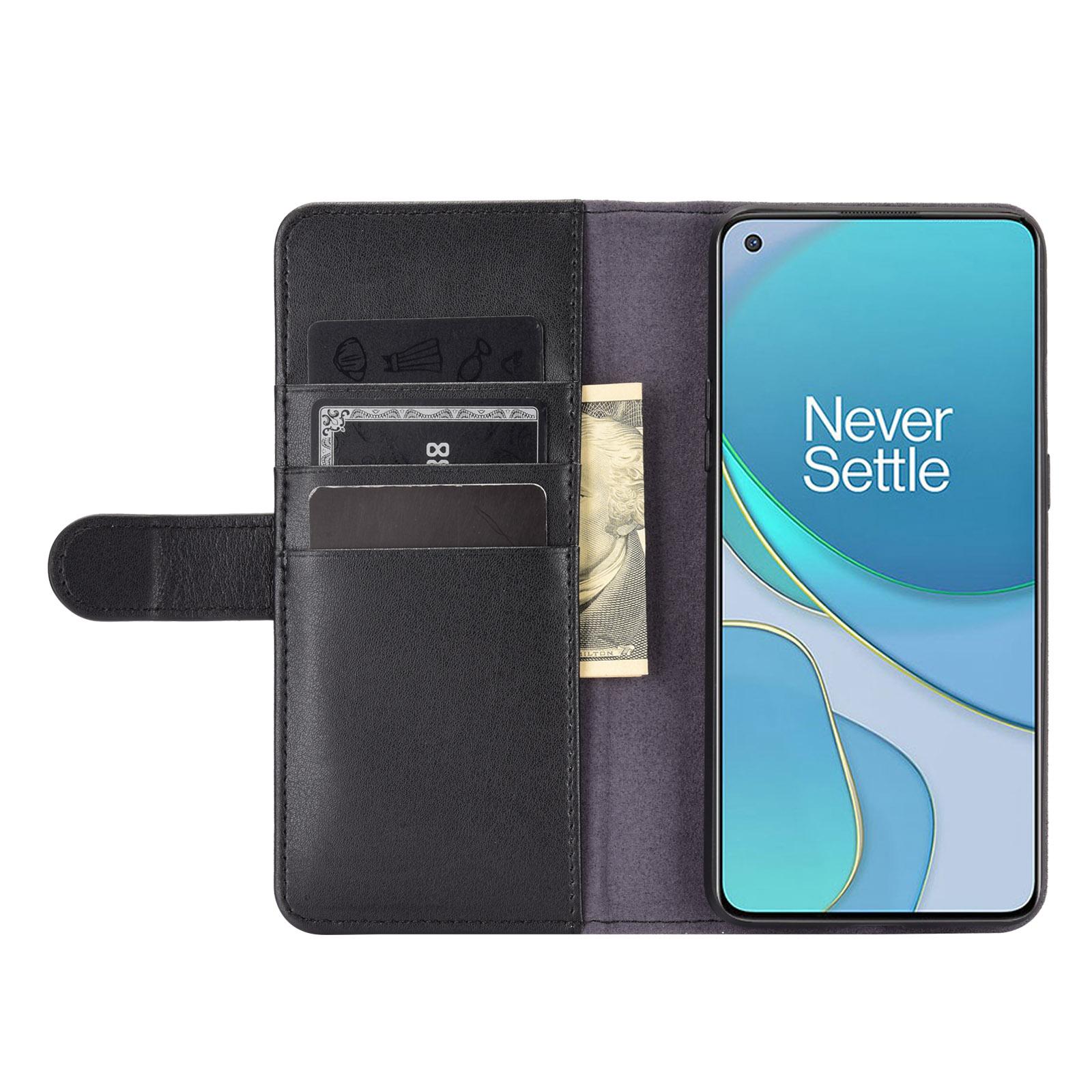 OnePlus 8T Genuine Leather Wallet Case Black