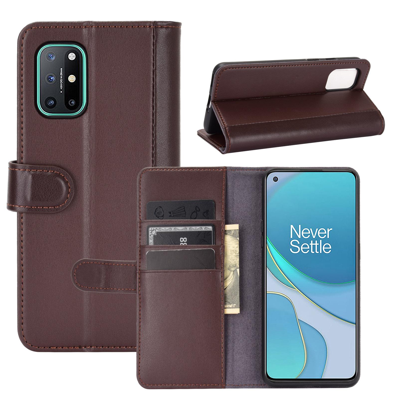OnePlus 9 Genuine Leather Wallet Case Brown