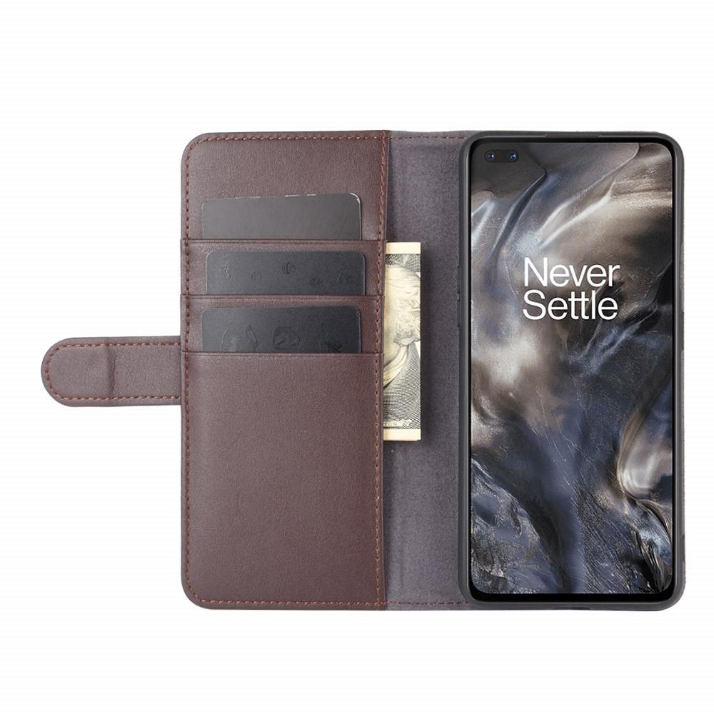 OnePlus Nord Genuine Leather Wallet Case Brown