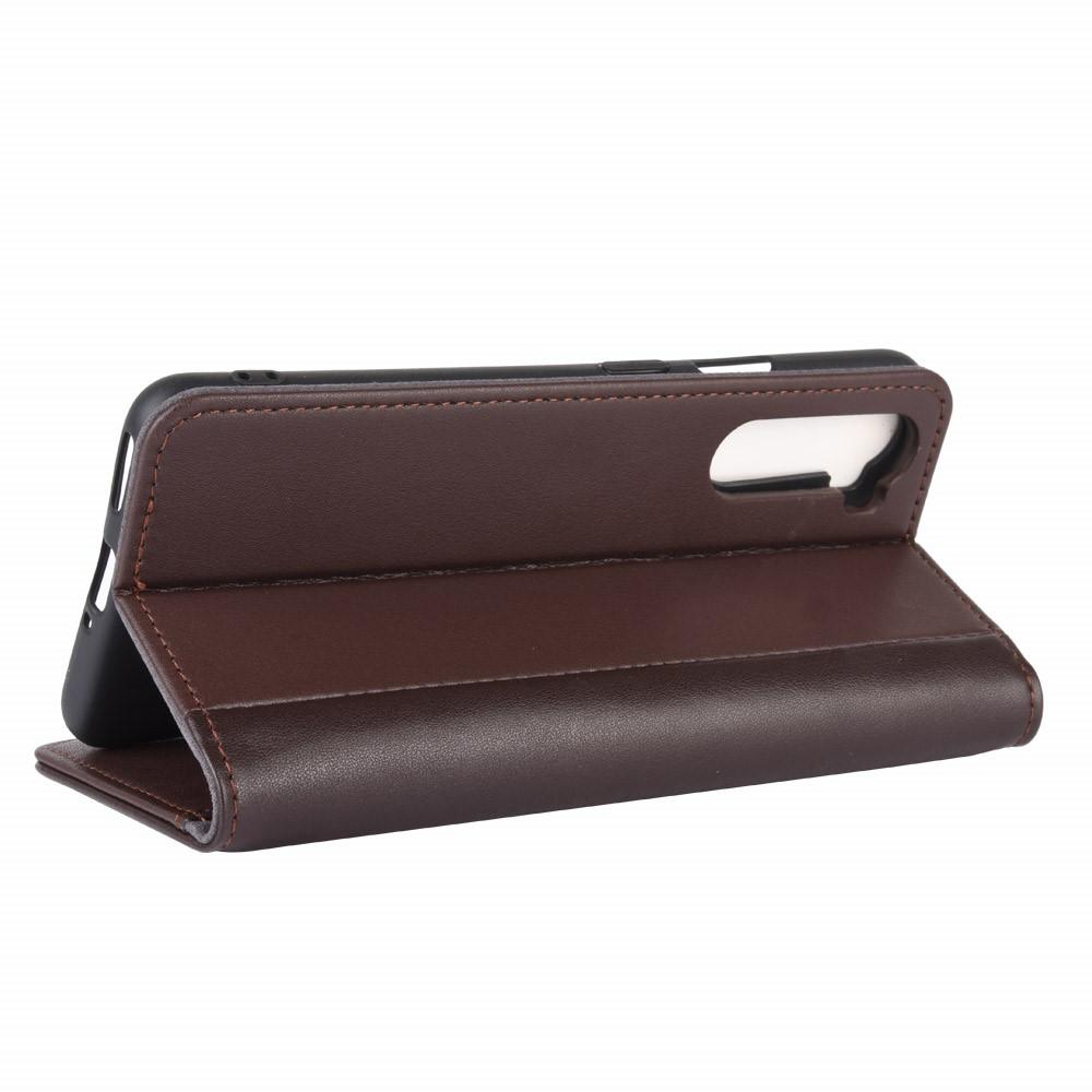 OnePlus Nord Genuine Leather Wallet Case Brown