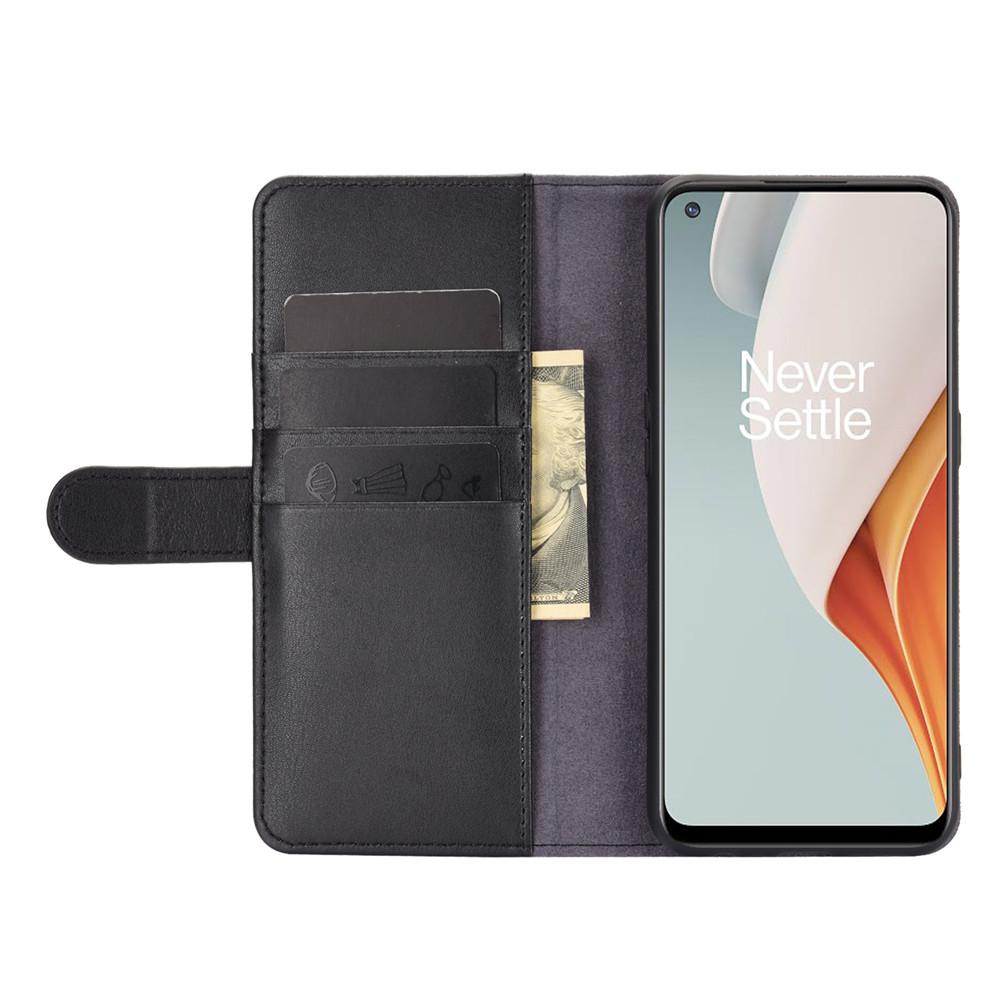 OnePlus Nord N100 Genuine Leather Wallet Case Black
