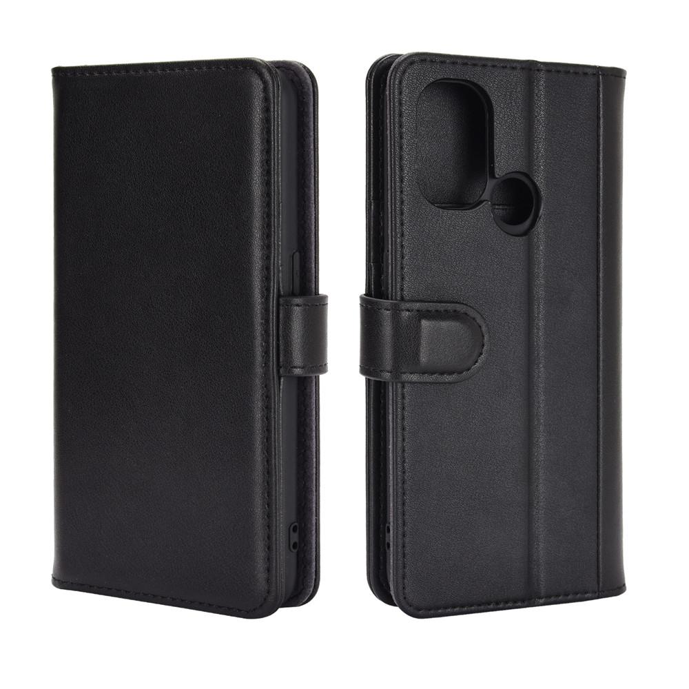 OnePlus Nord N100 Genuine Leather Wallet Case Black