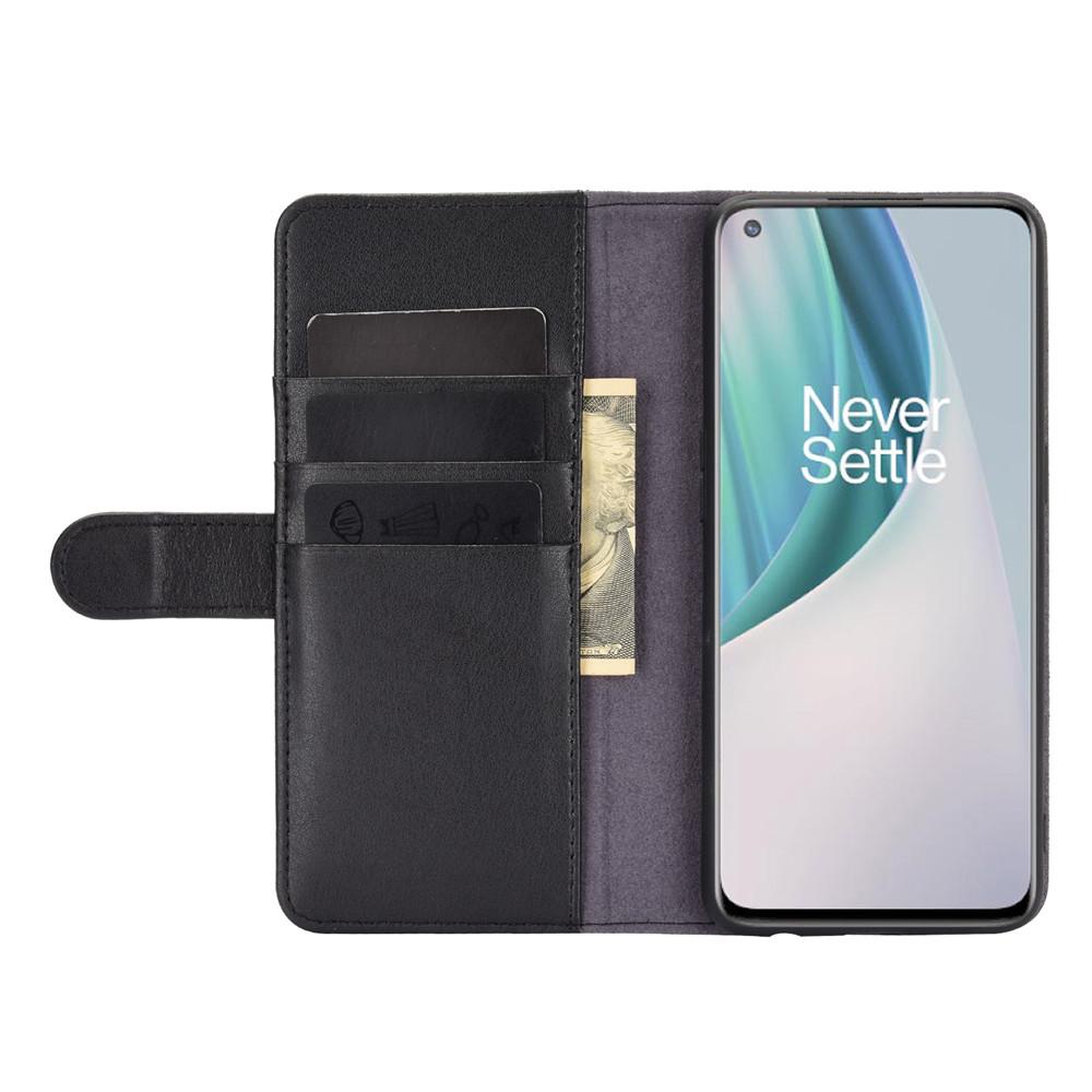 OnePlus Nord N10 5G Genuine Leather Wallet Case Black