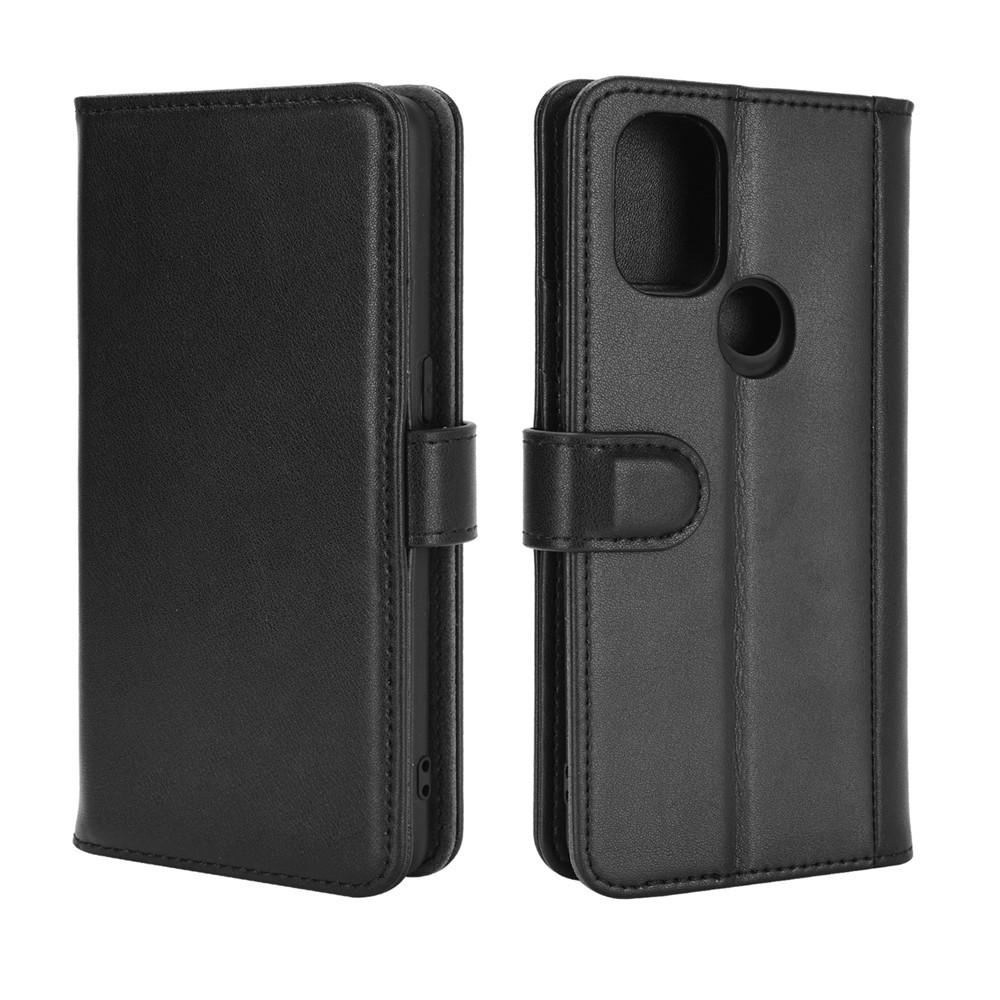  OnePlus Nord N10 5G Genuine Leather Wallet Case Black