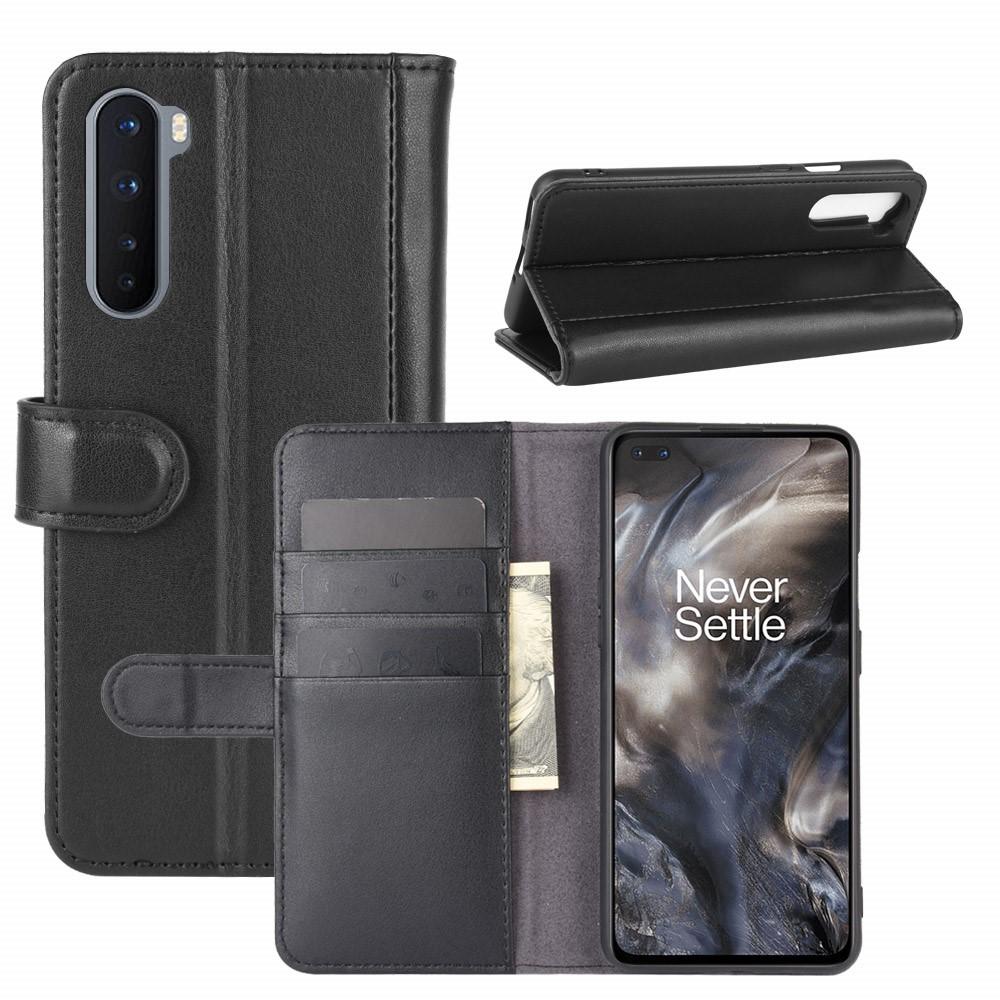 OnePlus Nord Genuine Leather Wallet Case Black