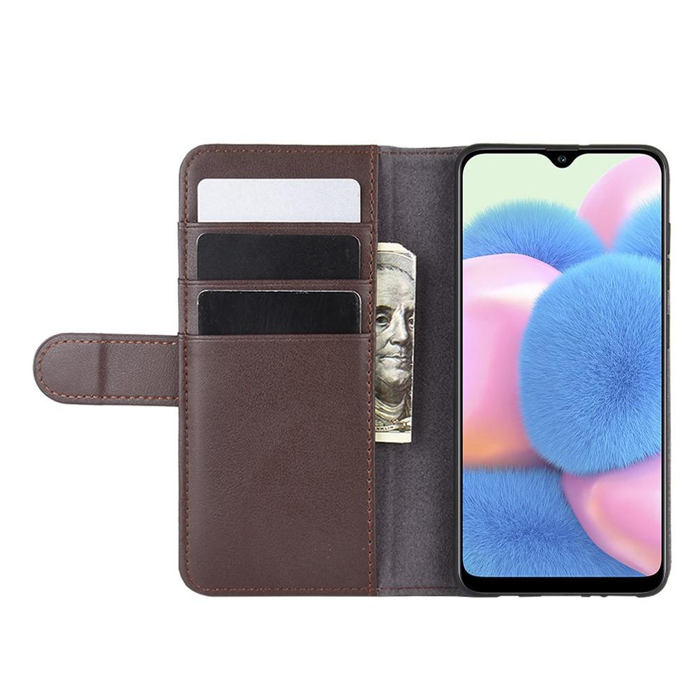 Samsung Galaxy A41 Genuine Leather Wallet Case Brown