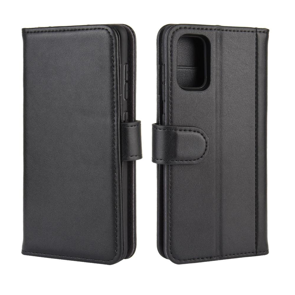 Samsung Galaxy A41 Genuine Leather Wallet Case Black