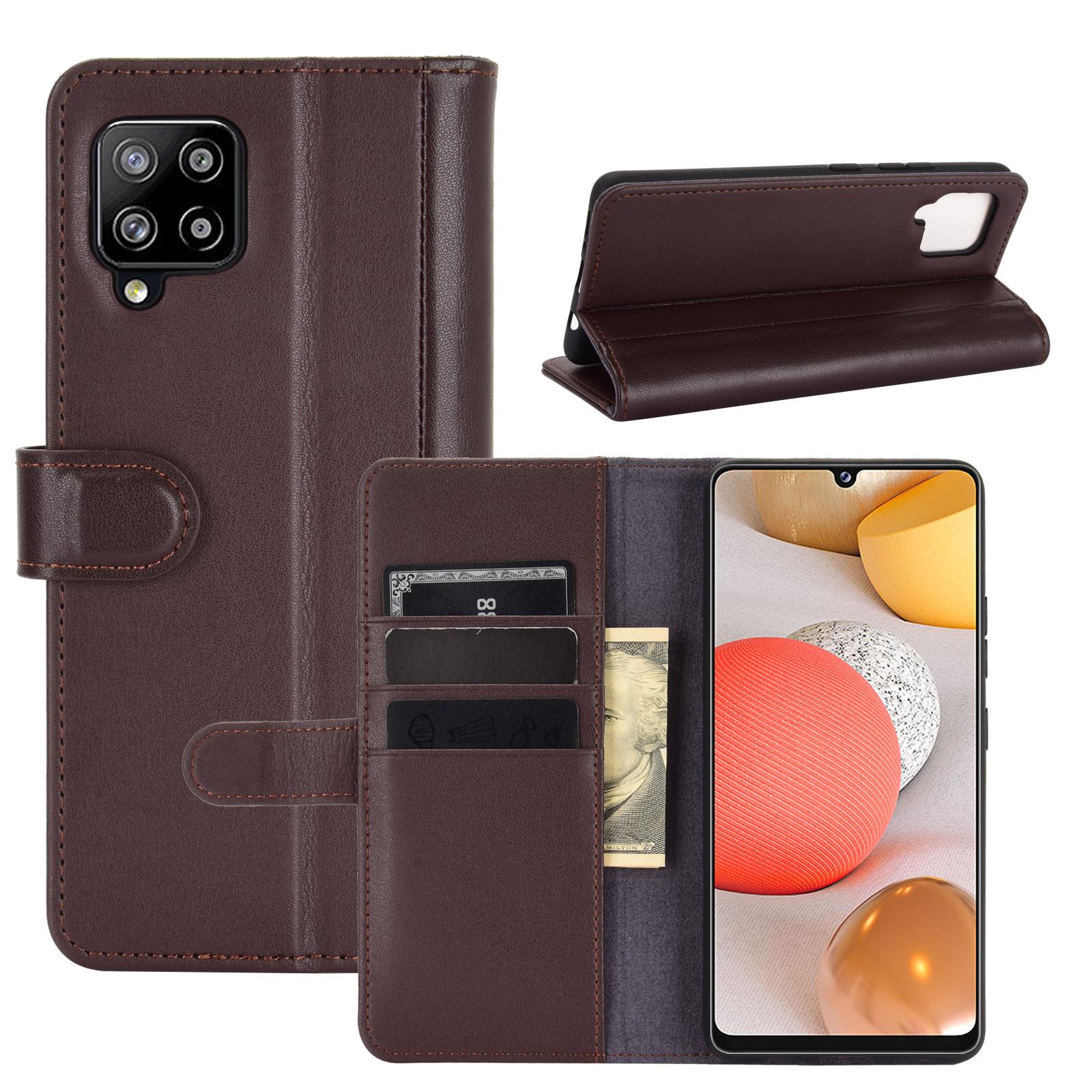 Samsung Galaxy A42 Genuine Leather Wallet Case Brown