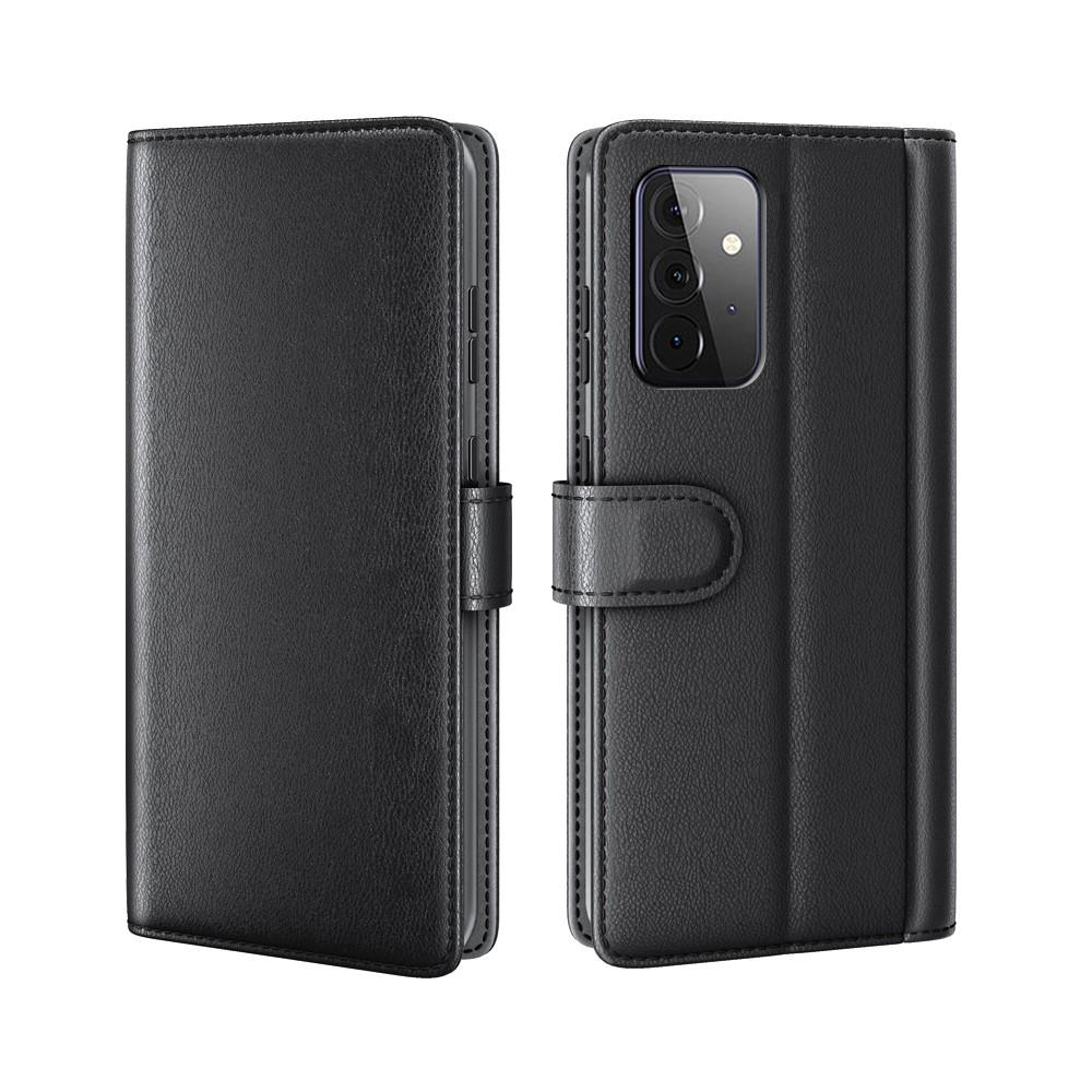 Samsung Galaxy A72 5G Genuine Leather Wallet Case Black