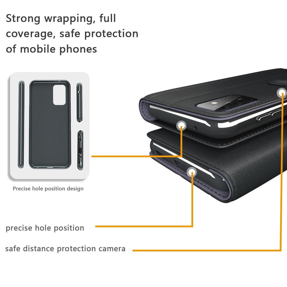 Samsung Galaxy A72 5G Genuine Leather Wallet Case Black