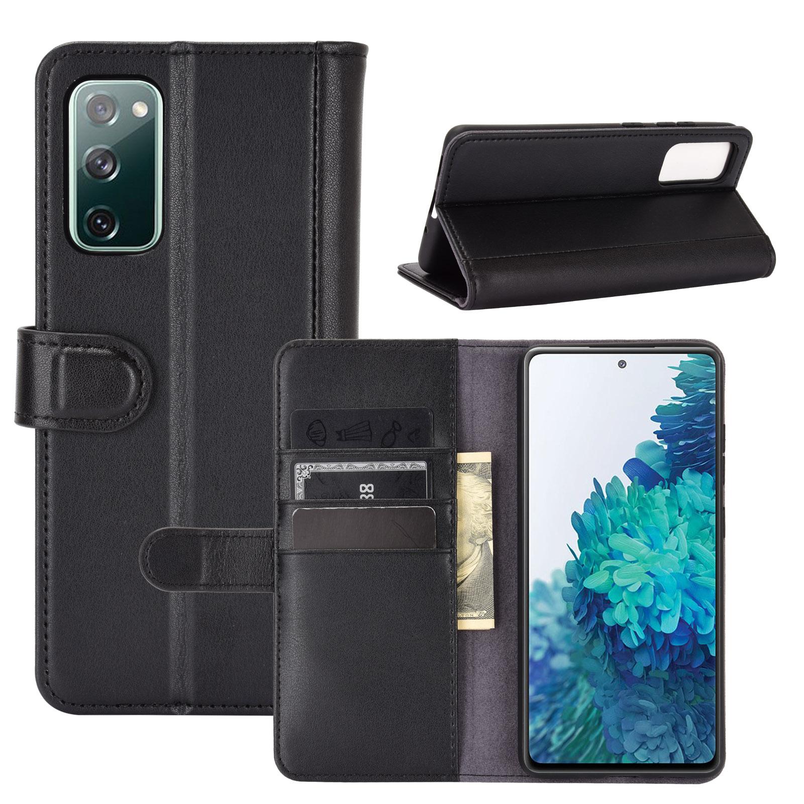 Samsung Galaxy S20 FE Genuine Leather Wallet Case Black