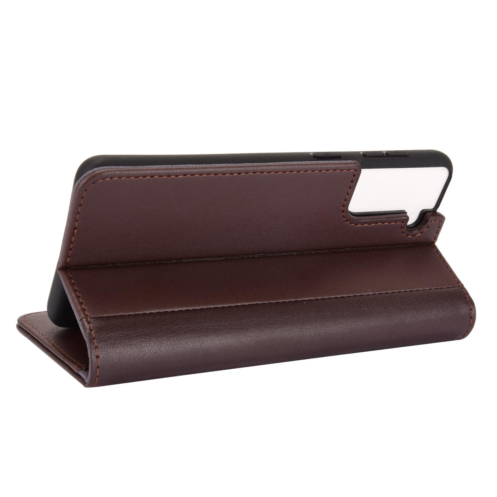 Samsung Galaxy S21 Genuine Leather Wallet Case Brown