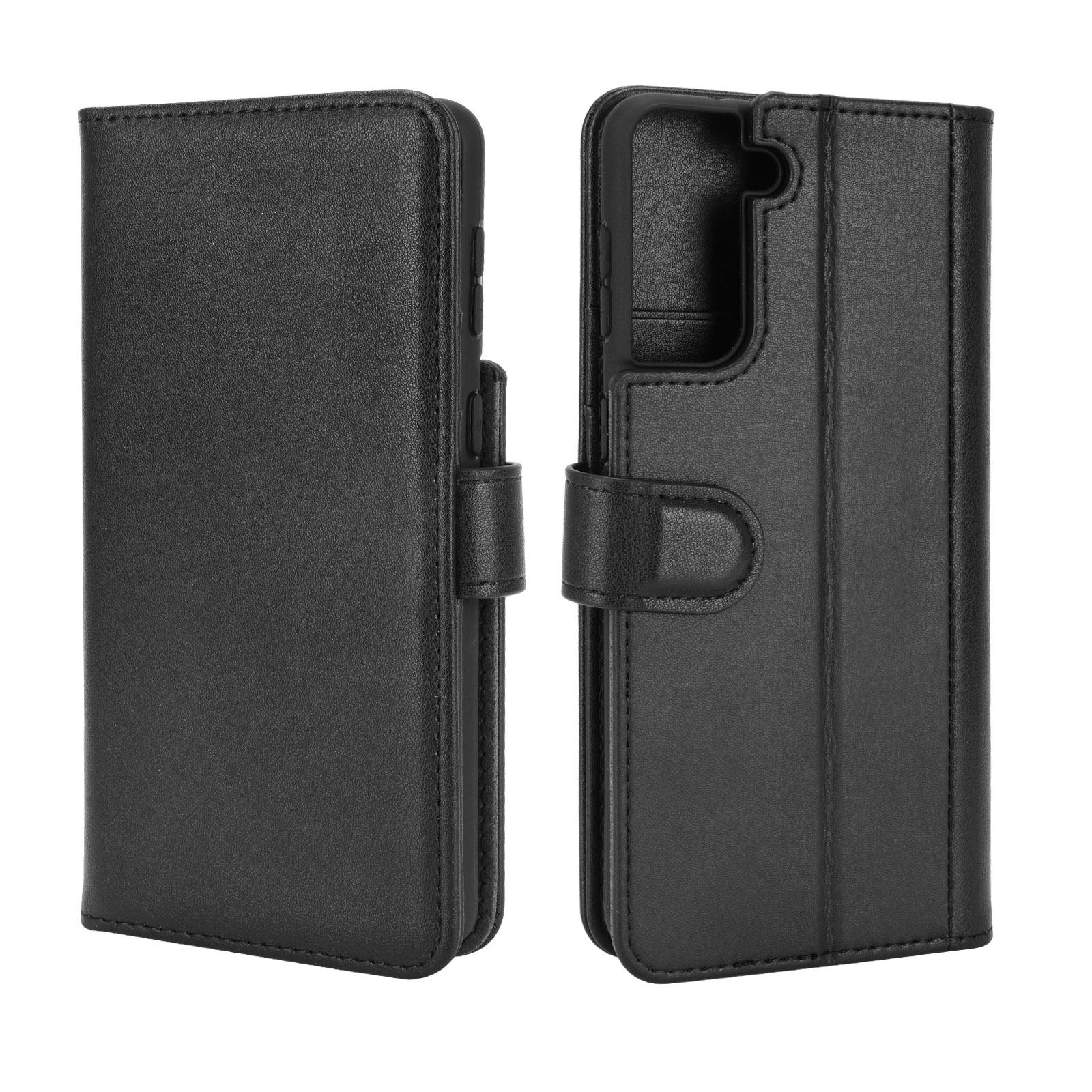 Samsung Galaxy S21 Plus Genuine Leather Wallet Case Black