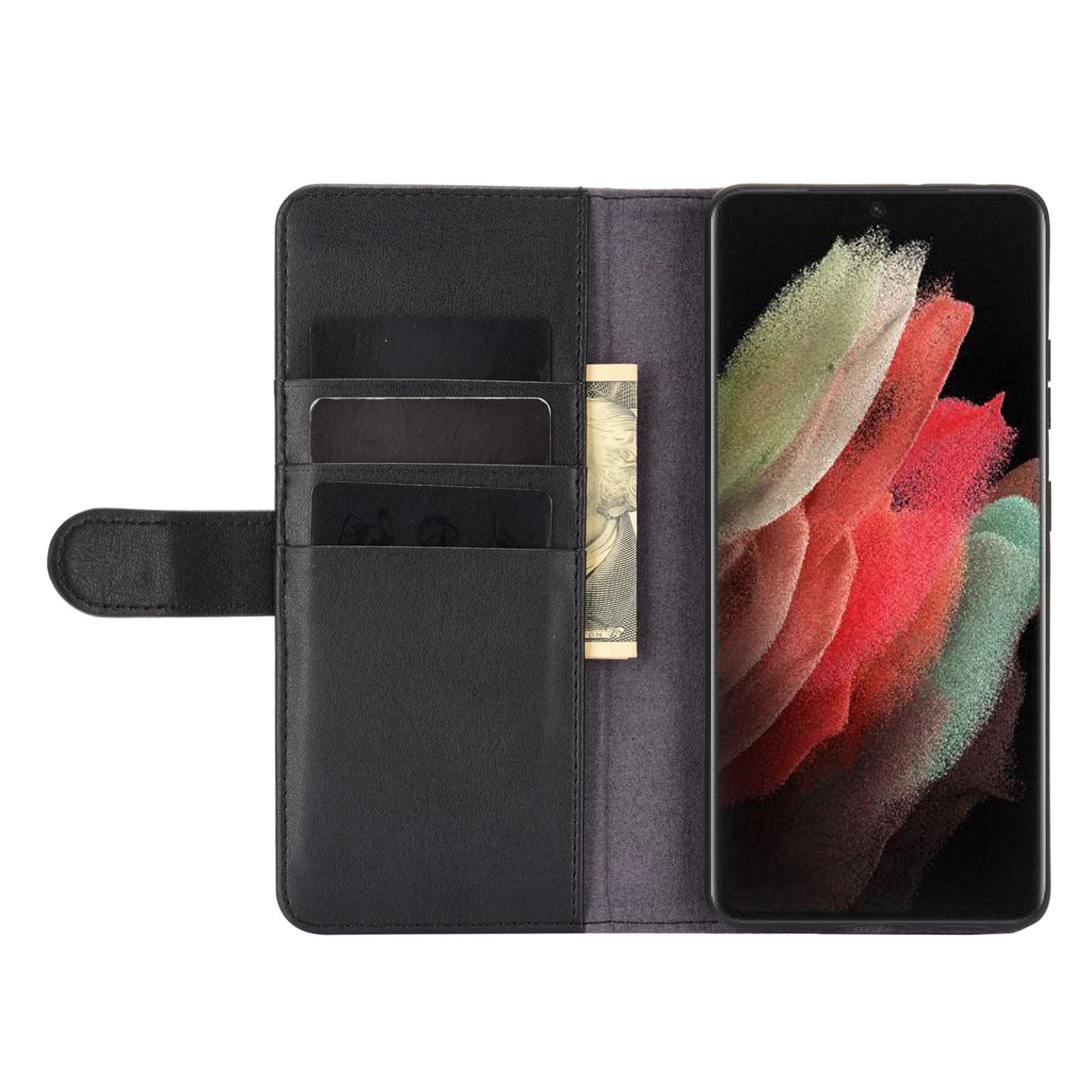 Samsung Galaxy S21 Ultra Genuine Leather Wallet Case Black