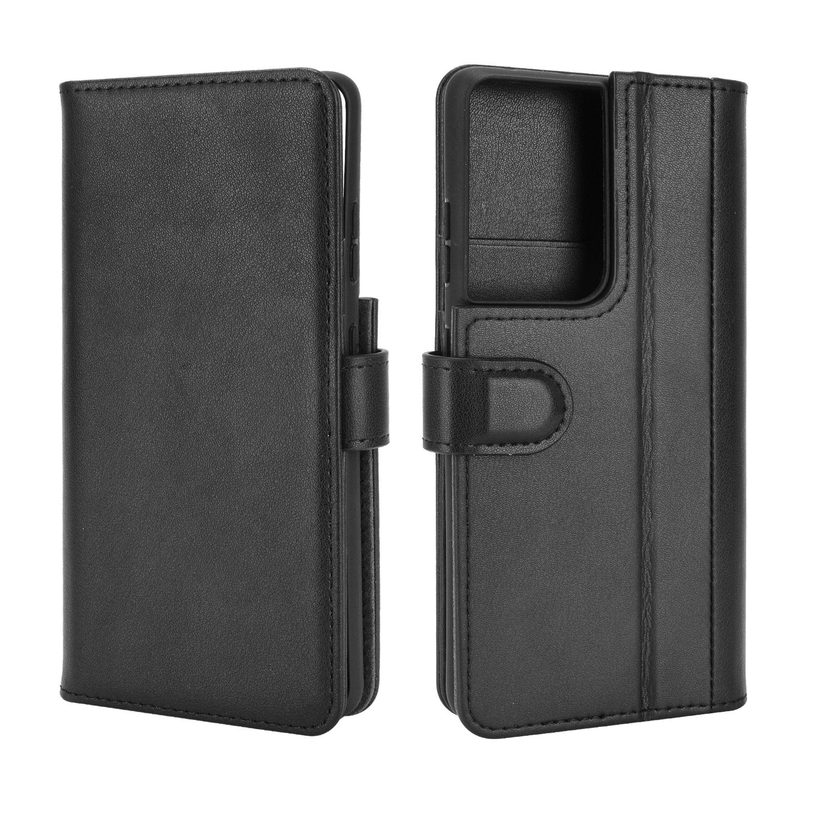 Samsung Galaxy S21 Ultra Genuine Leather Wallet Case Black