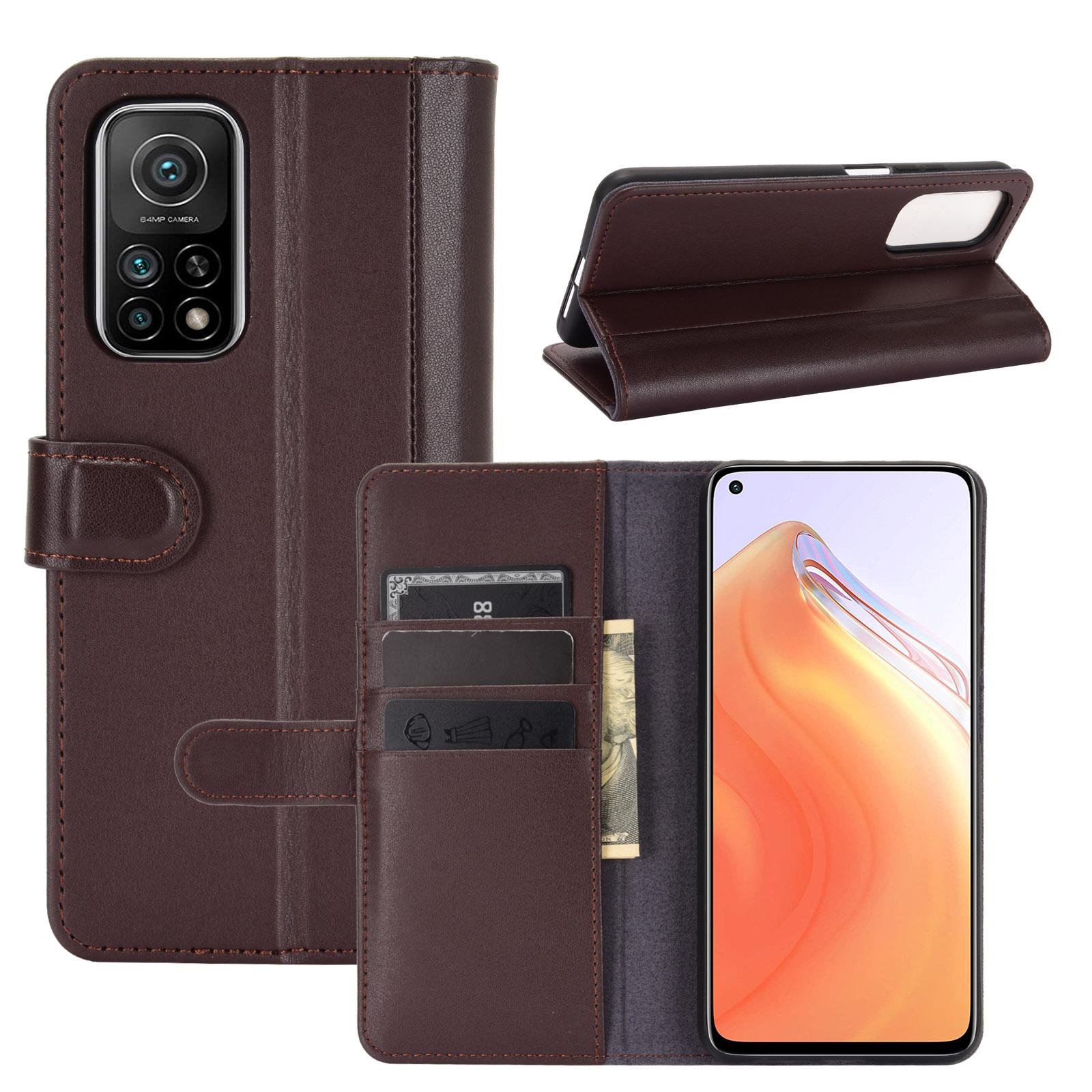 Xiaomi Mi 10T/10T Pro Genuine Leather Wallet Case Brown