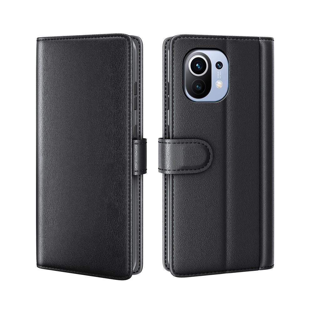 Xiaomi Mi 11 Genuine Leather Wallet Case Black