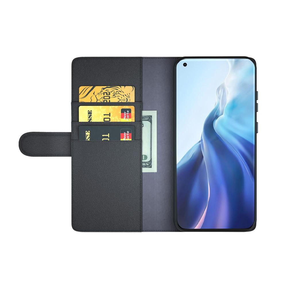 Xiaomi Mi 11 Genuine Leather Wallet Case Black
