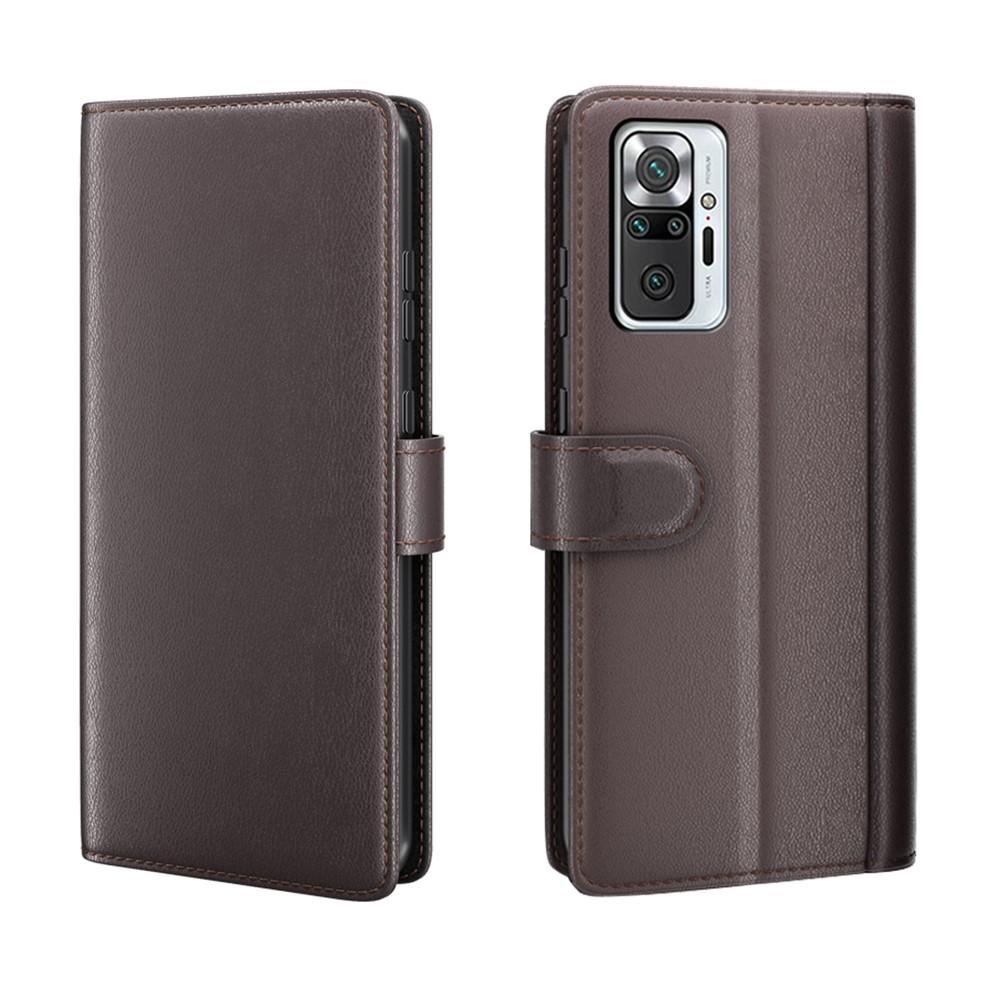 Xiaomi Redmi Note 10 Pro Genuine Leather Wallet Case Brown