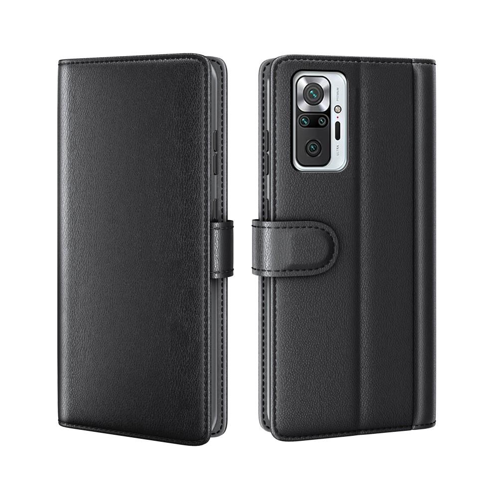 Xiaomi Redmi Note 10 Pro Genuine Leather Wallet Case Black