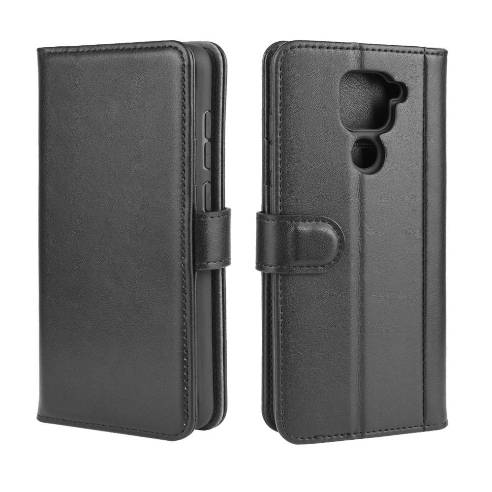 Xiaomi Redmi Note 9 Genuine Leather Wallet Case Black