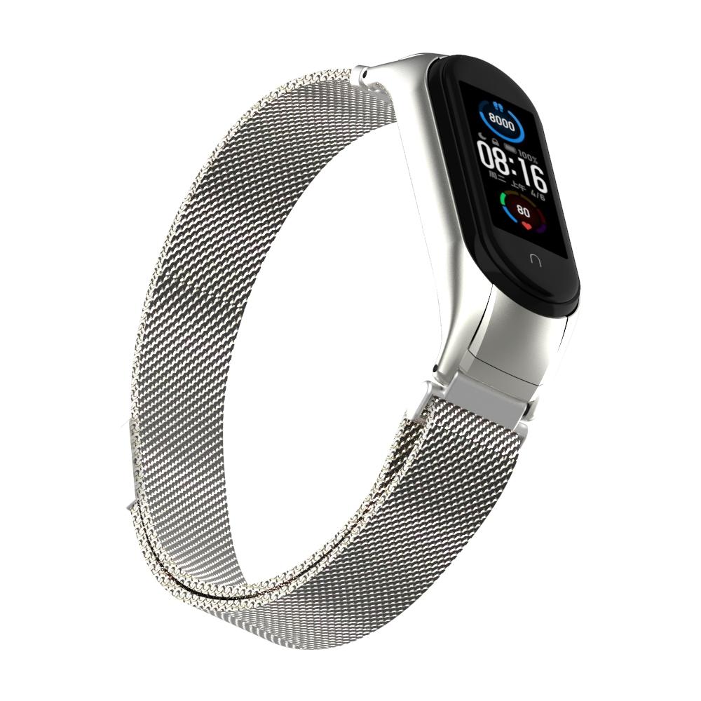 Xiaomi Mi Band 5/Mi Band 6 Milanese Loop Band Silver
