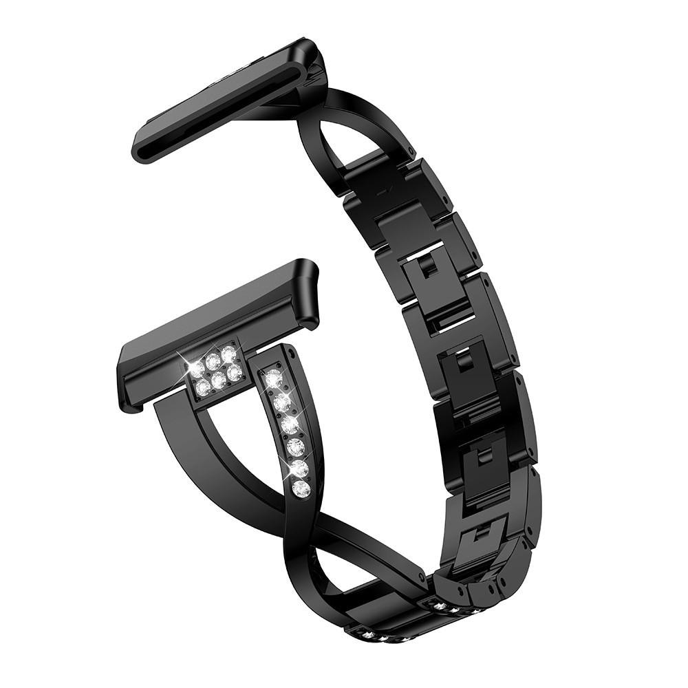 Fitbit Versa 3/Sense Crystal Bracelet Black