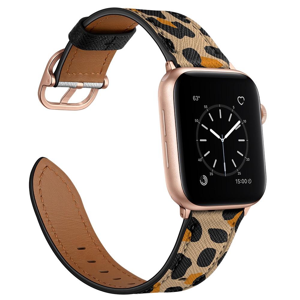 Apple Watch 41mm Series 8 Leather Strap Leopard