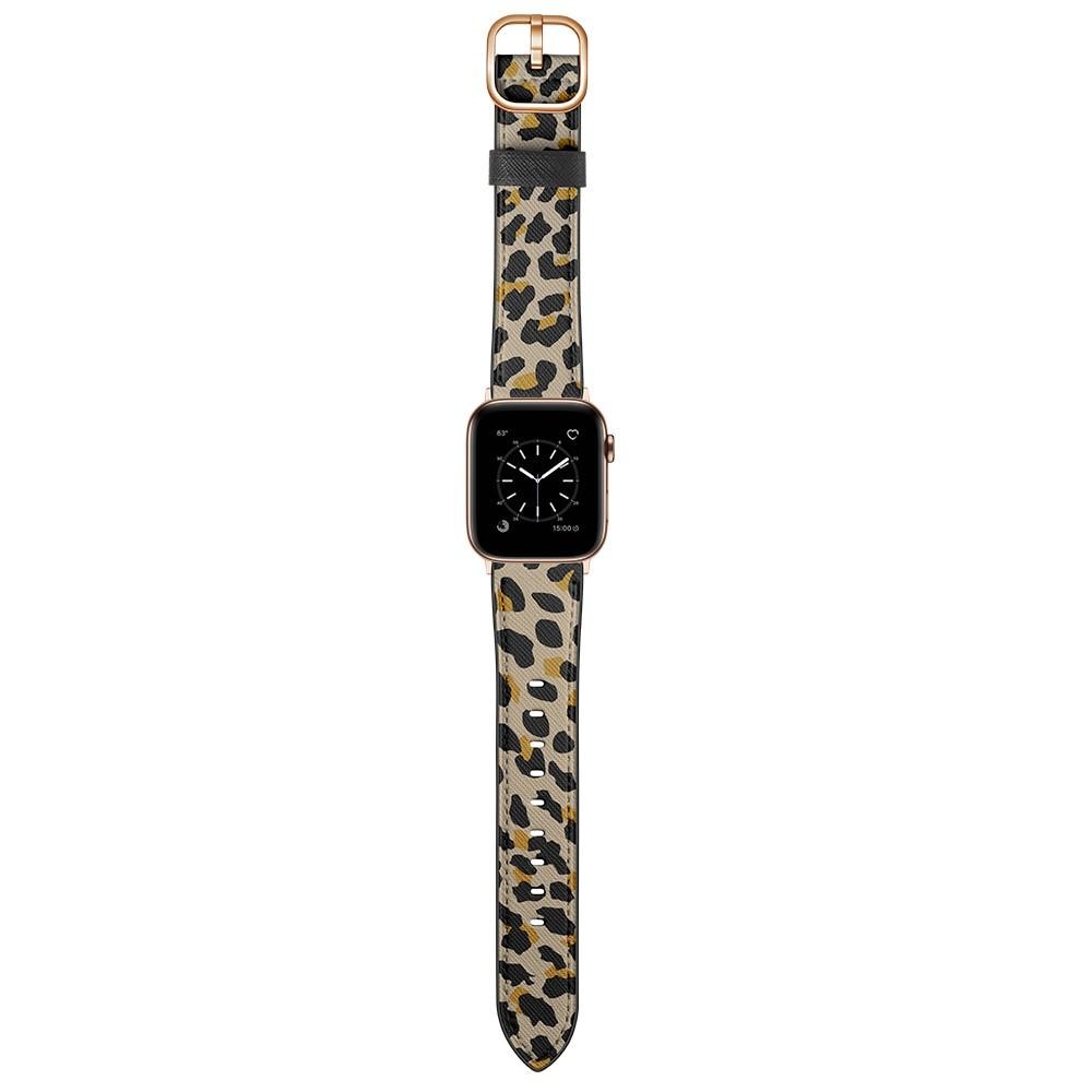 Apple Watch 45mm Series 8 Leather Strap Leopard