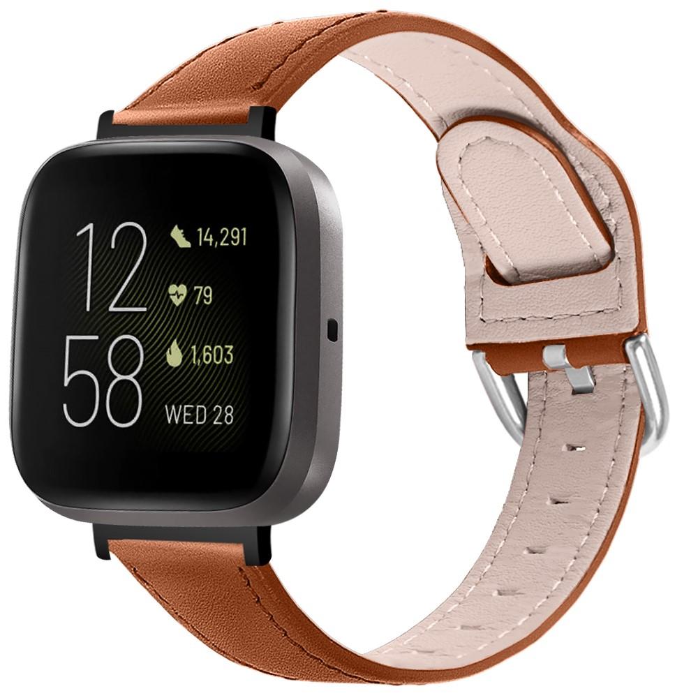 Fitbit Versa 3/Sense Leather Strap Brown