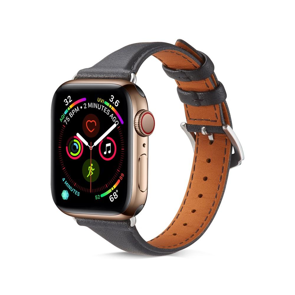 Apple Watch 45mm Series 8 Slim Leather Strap Black