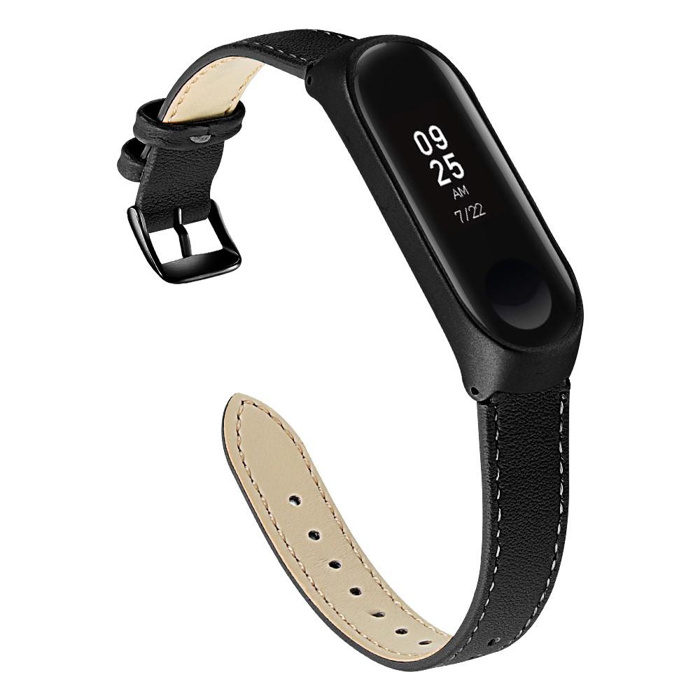 Xiaomi Mi Band 5/6 Leather Strap Black