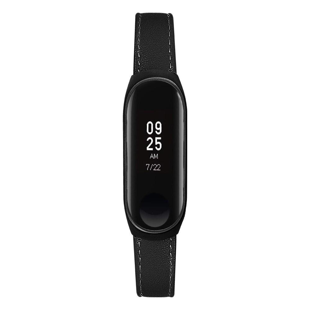 Xiaomi Mi Band 5/6 Leather Strap Black