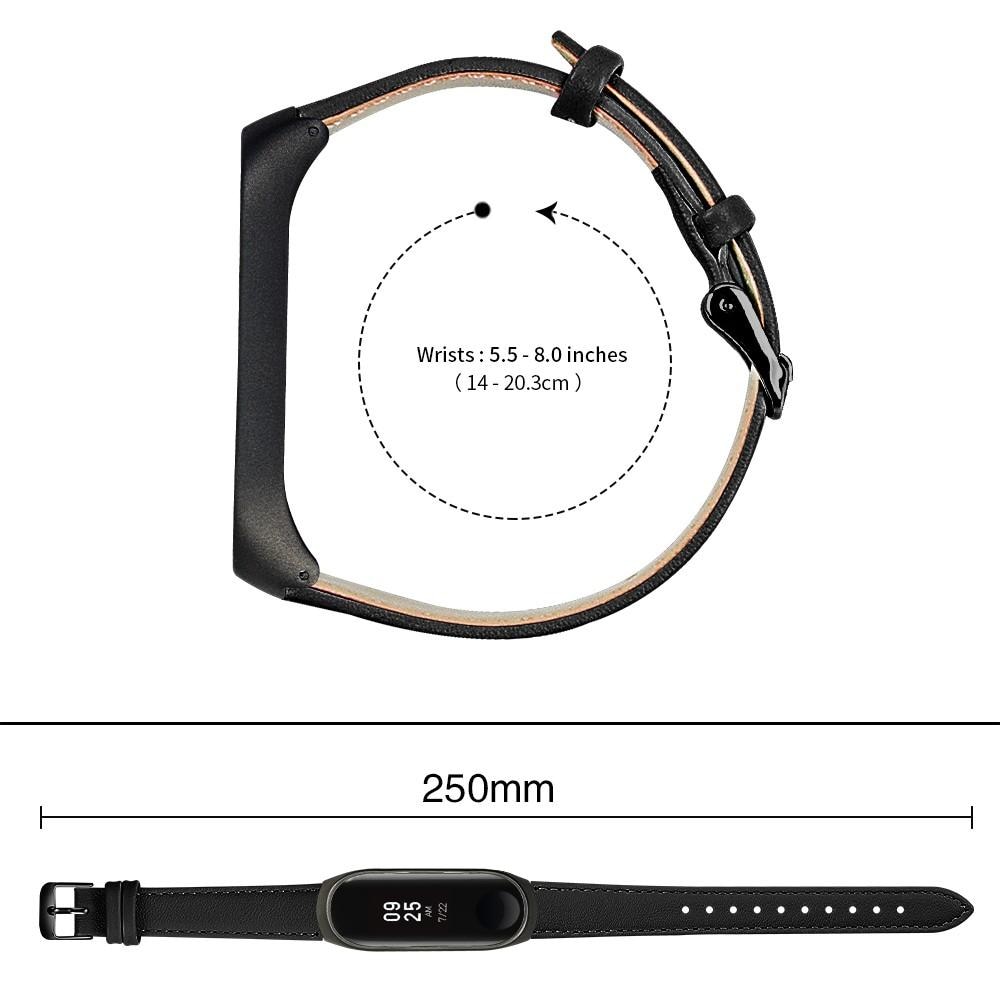 Xiaomi Mi Band 5/6 Leather Strap Black
