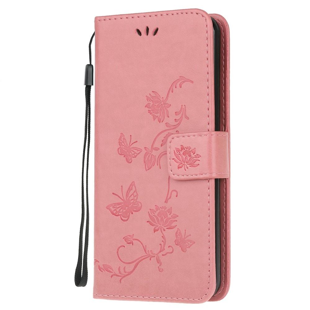 Motorola Moto G30/Moto G10/Moto G20 Leather Cover Imprinted Butterflies Pink