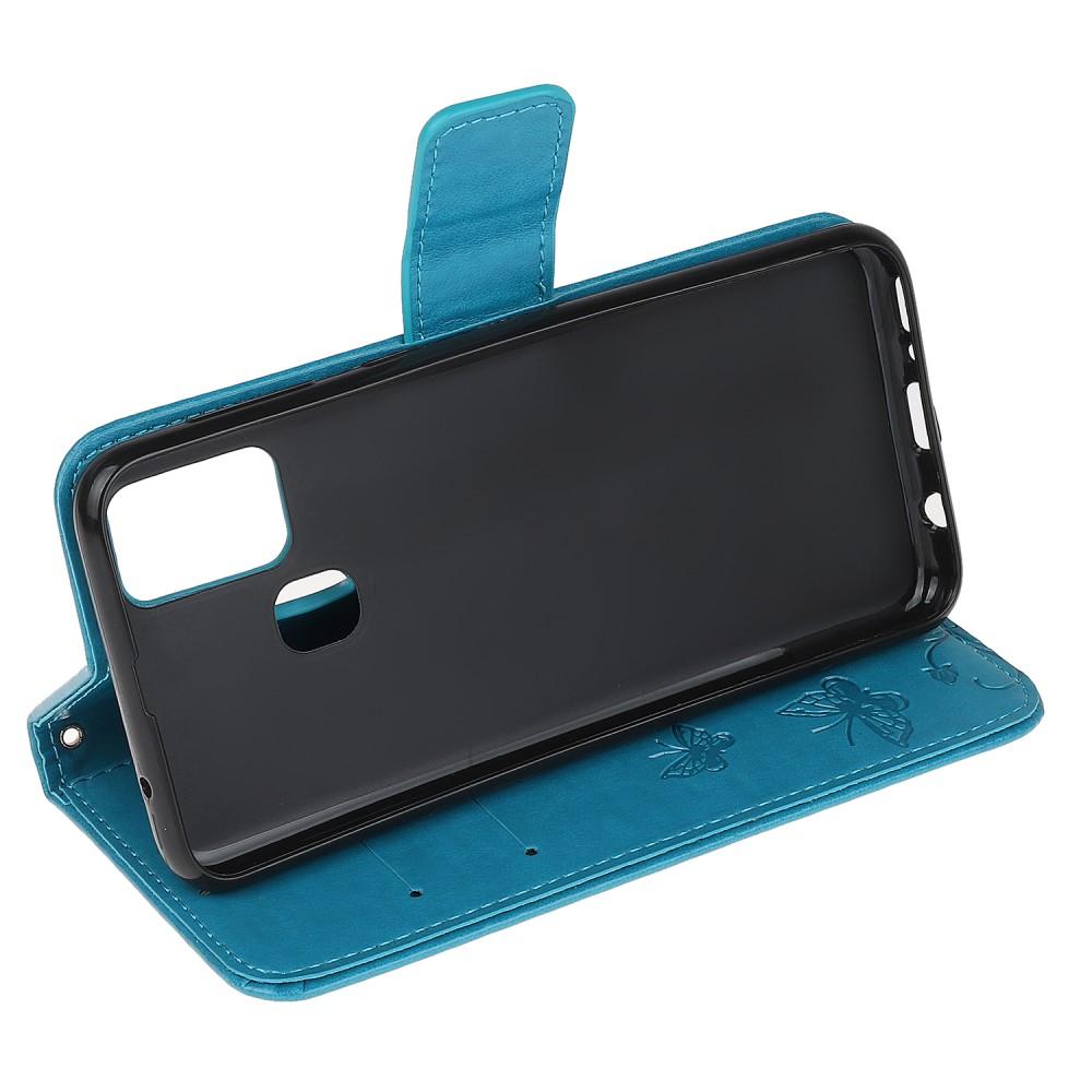  OnePlus Nord N100 Leather Cover Imprinted Butterflies Blue
