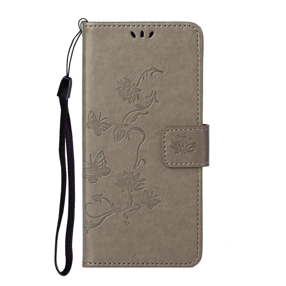 Xiaomi Redmi Note 10 Pro Leather Cover Imprinted Butterflies Grey