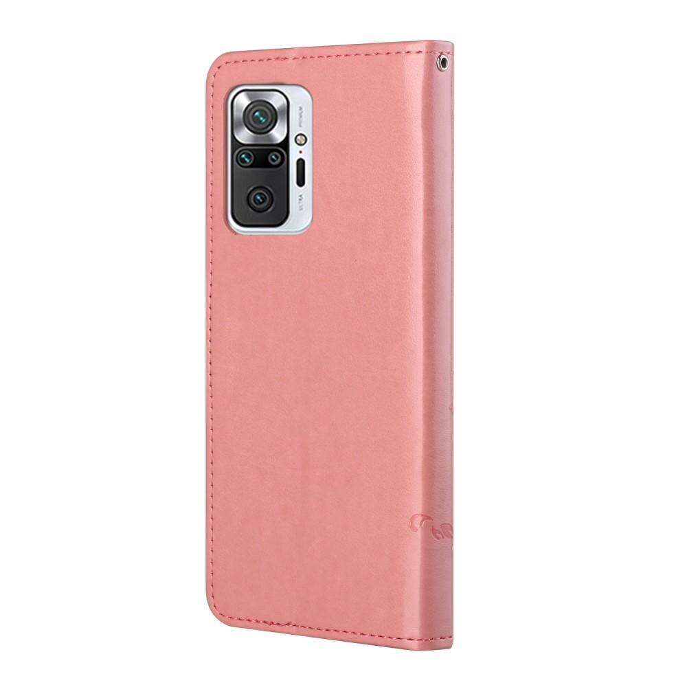 Xiaomi Redmi Note 10 Pro Leather Cover Imprinted Butterflies Pink