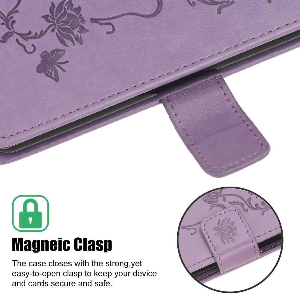 Xiaomi Mi 10T/10T Pro Leather Cover Imprinted Butterflies Purple