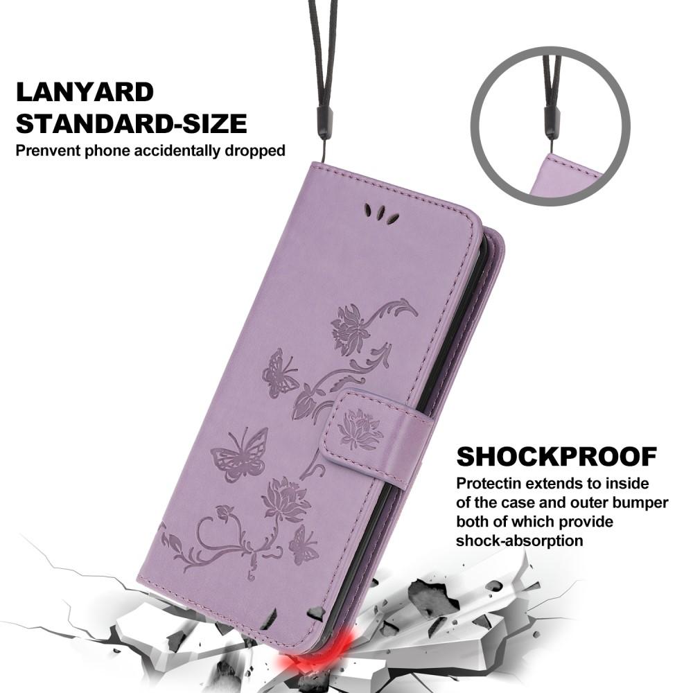 Xiaomi Mi 10T/10T Pro Leather Cover Imprinted Butterflies Purple