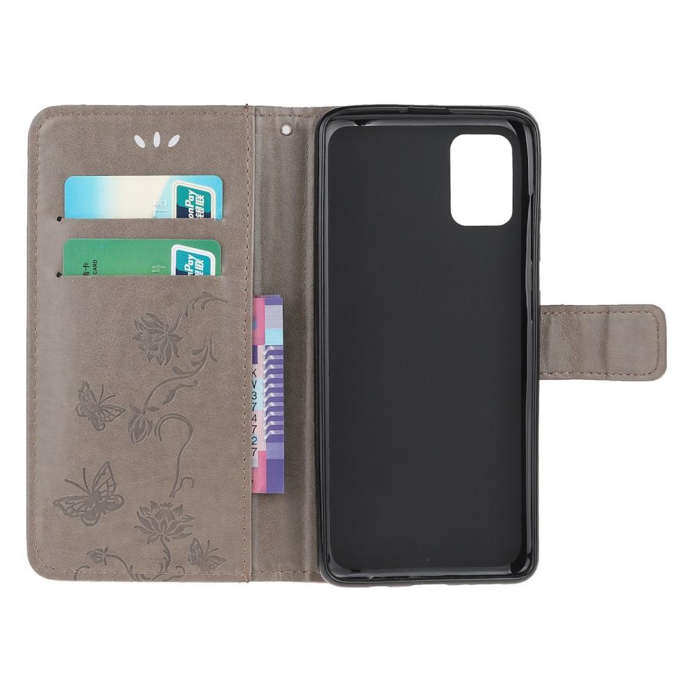 Xiaomi Mi 11i Leather Cover Imprinted Butterflies Grey